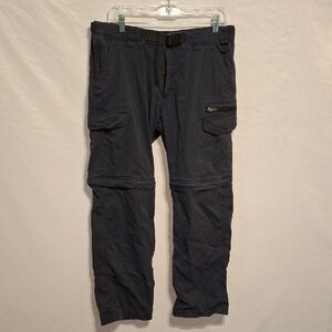 Men's Blue Cargo Pants Convertible with Adjustable Belt